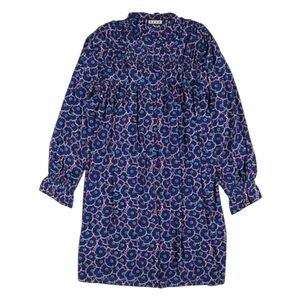 Marni High Neck Ruffle Trim Long Sleeve Girls Dress Floral Silk & Viscose 10